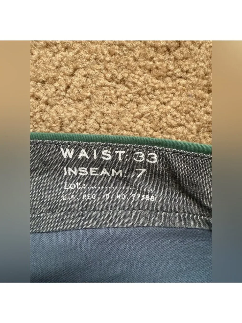 J.Crew Stanton Khaki Chino Shorts Mens 33 Cotton Twill 7” Inseam Teal Green